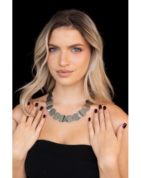 Κολιέ στρογγυλά ατσάλινα στοιχεία