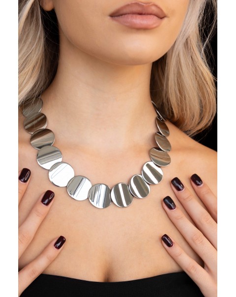 Κολιέ στρογγυλά ατσάλινα στοιχεία