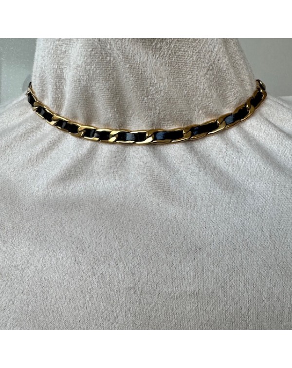 Κολιέ αλυσίδα με κορδόνι δε...