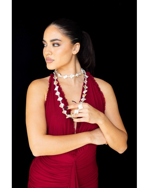 Χειροποίητο κολιέ με μαργαριτάρια γλυκού νερού