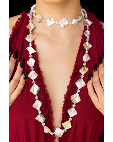 Χειροποίητο κολιέ με μαργαριτάρια γλυκού νερού