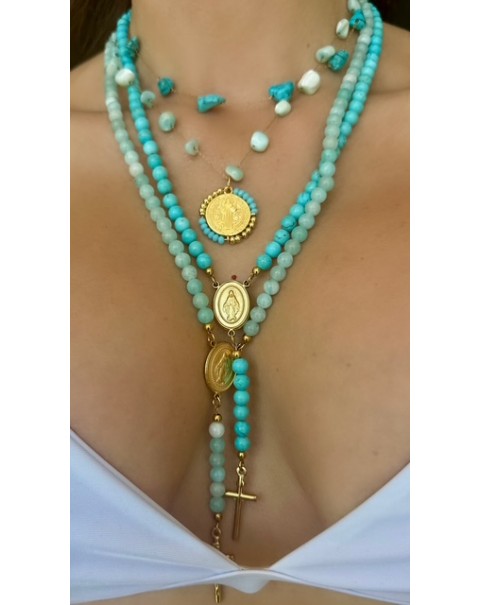 Ροζάριο με αληθινό οπάλ 