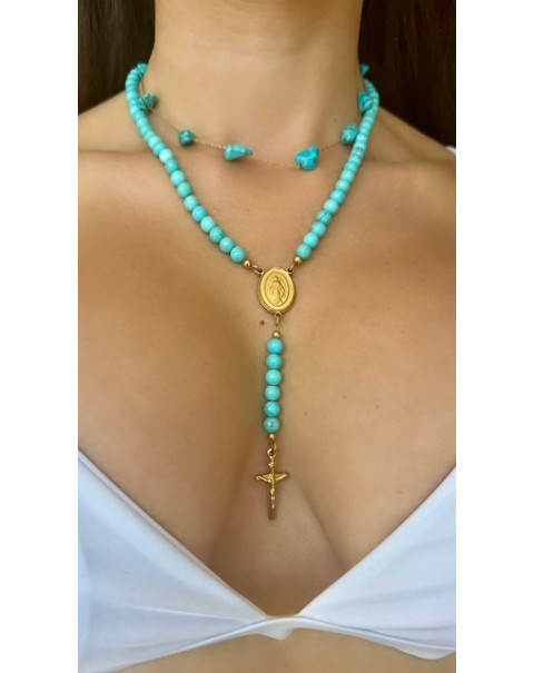 Ροζάριο με αληθινό οπάλ 