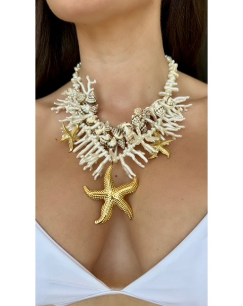 Κολιέ από ατσάλι με καλοκαιρινά στοιχεία 