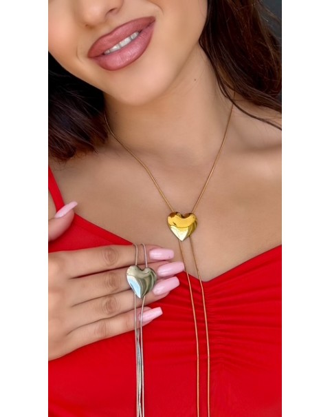 Κολιέ γραβάτα καρδιά