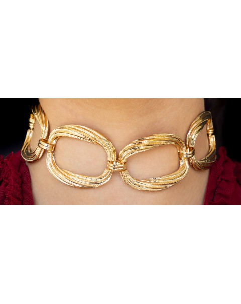 Κολιέ τσόκερ με μεγάλους κρίκους 