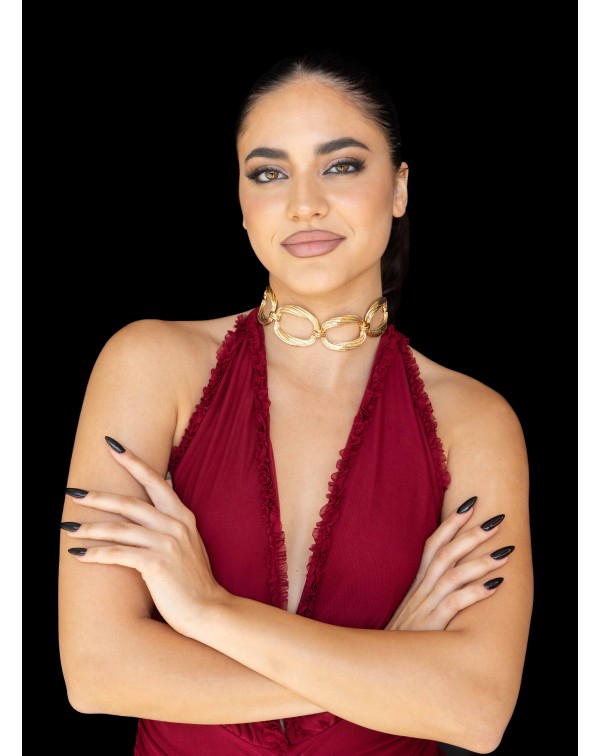 Κολιέ τσόκερ με μεγάλους κρ...