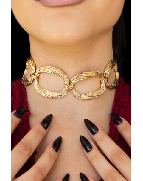 Κολιέ τσόκερ με μεγάλους κρίκους 