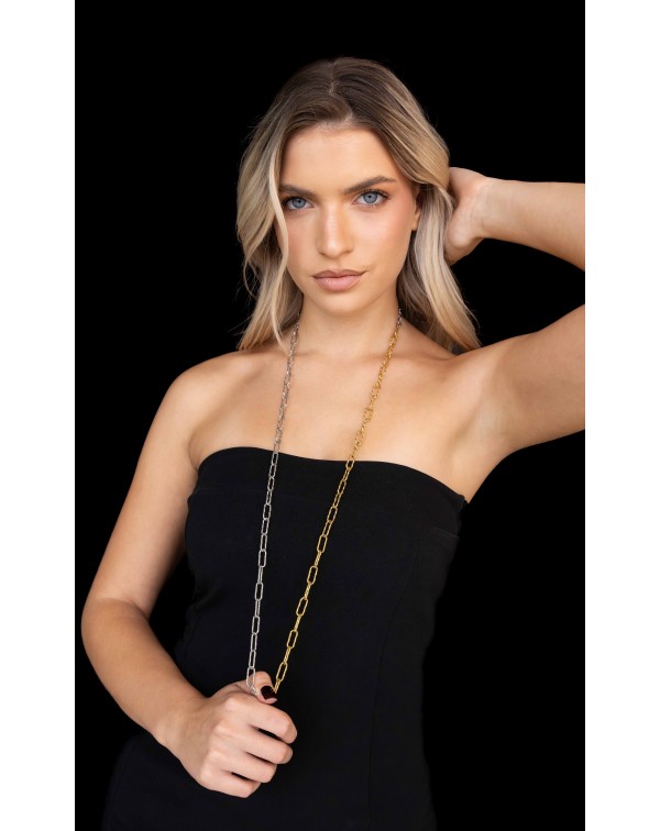 Μακρύ δίχρωμο κολιέ