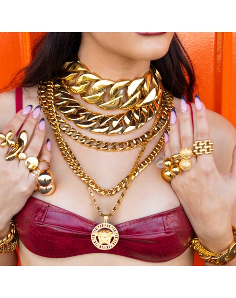 Κολιέ τύπου αλυσίδα από μασίφ ατσάλι