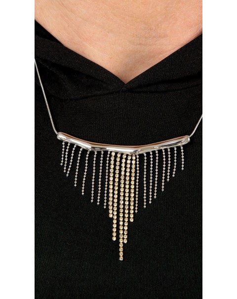 Κολιέ με κρεμαστές ριβιέρες και αλυσίδες