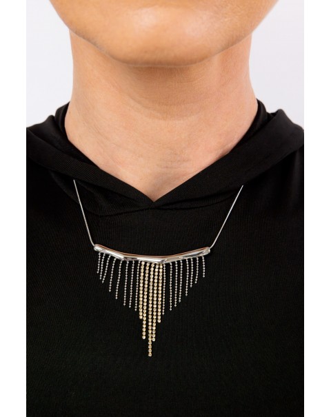 Κολιέ με κρεμαστές ριβιέρες και αλυσίδες