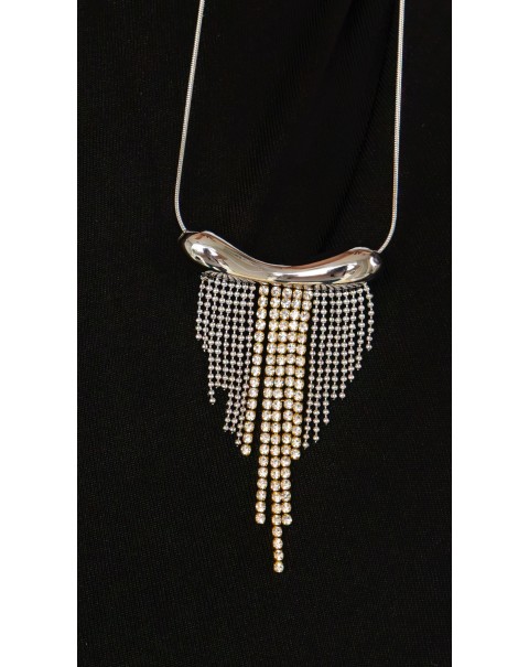 Κολιέ με κρεμαστές ριβιέρες και αλυσίδες