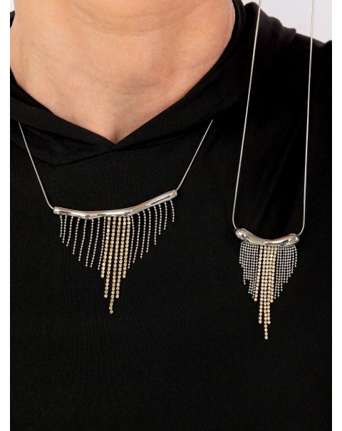 Κολιέ με κρεμαστές ριβιέρες και αλυσίδες