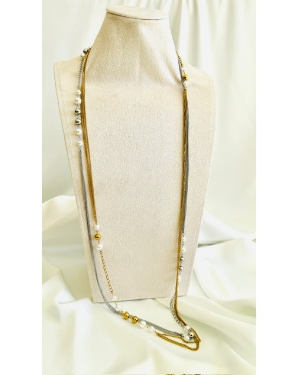 Μακρύ κολιέ με αλυσίδες και...