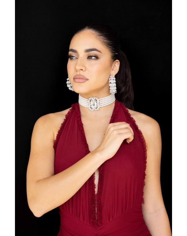 Κολιέ τσόκερ με πέρλες και �...