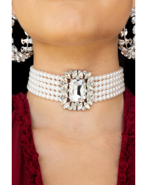 Κολιέ τσόκερ με πέρλες και �...