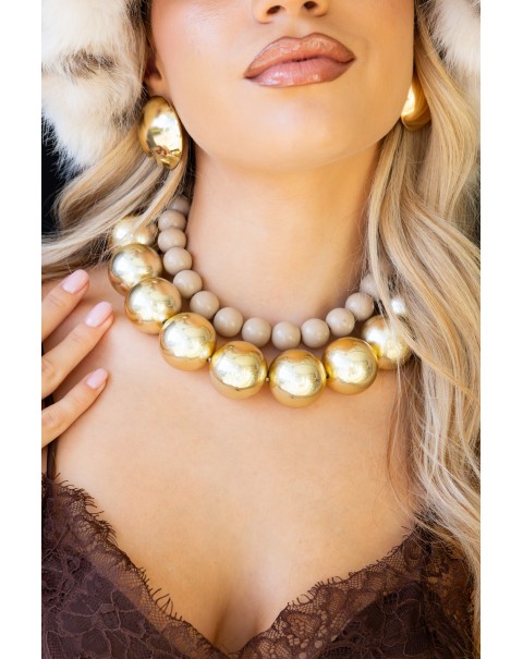 Κολιέ με ακρυλικές πέρλες