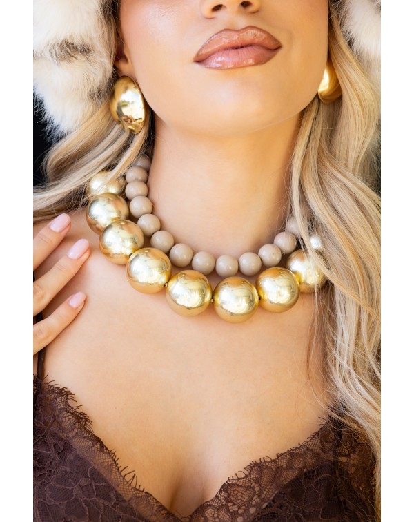 Κολιέ με ακρυλικές πέρλες