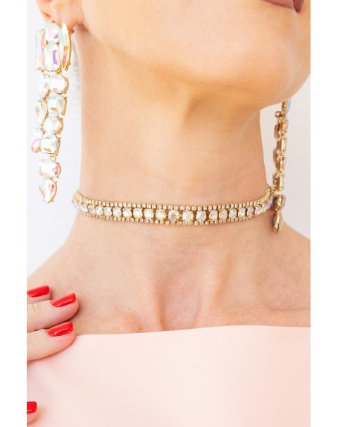 Κολιέ  τσόκερ ριβιέρα με σκουλαρίκια