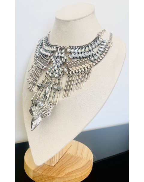 Κολιέ boho statement με κρύσταλλα