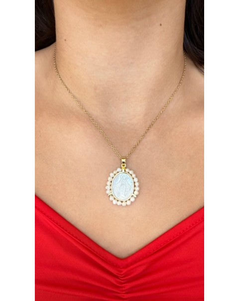 Κρεμαστά Σκουλαρίκια Με Ανάγλυφη Παναγία 