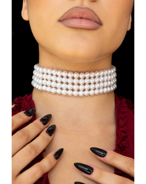 Κολιέ τσόκερ με πέρλες