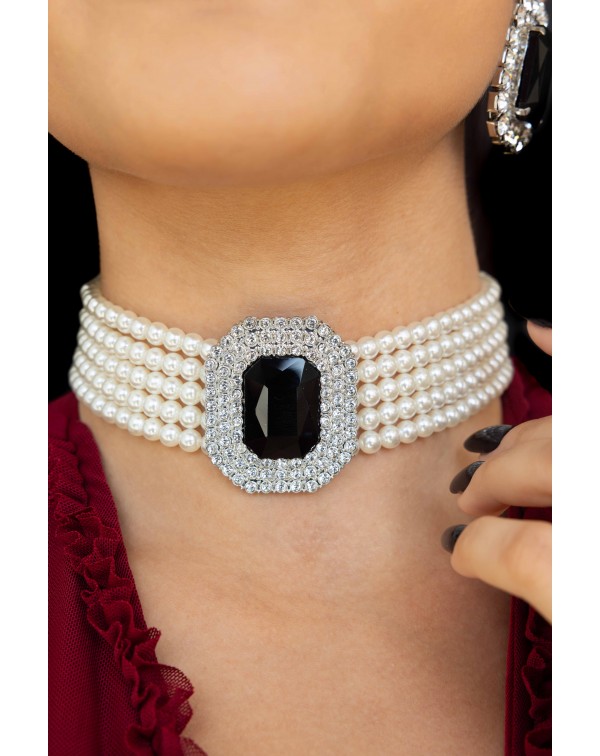 Κολιέ τσόκερ με πέρλες και �...