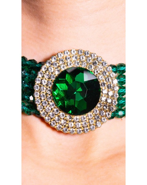 Κολιέ τσόκερ με χάντρες και διακοσμητικό στοιχείο 