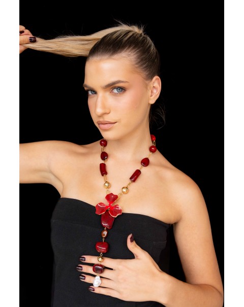 Μακρύ κολιέ από επιμεταλλωμένο ορείχαλκο  