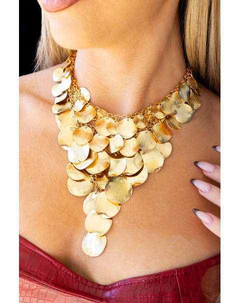 Τριγωνικό κολιέ με φλουριά 