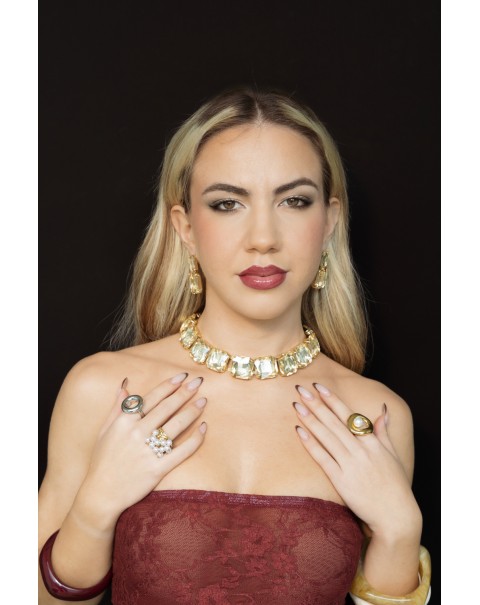 Σετ κολιέ και σκουλαρίκια με κρύσταλλα