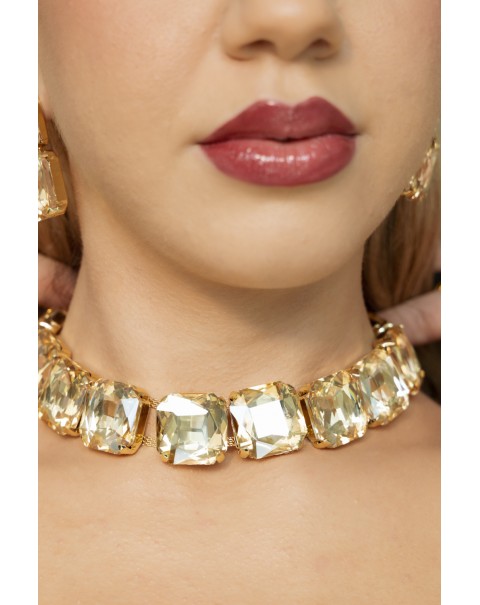 Σετ κολιέ και σκουλαρίκια με κρύσταλλα