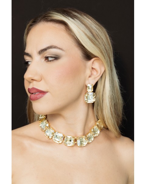 Σετ κολιέ και σκουλαρίκια με κρύσταλλα