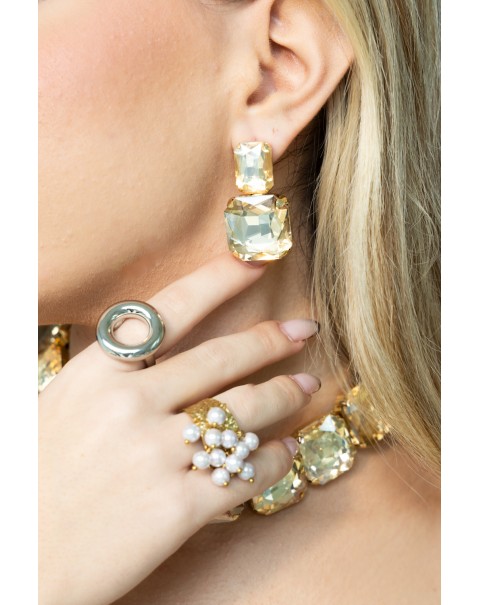 Σετ κολιέ και σκουλαρίκια με κρύσταλλα