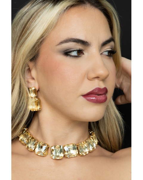 Σετ κολιέ και σκουλαρίκια με κρύσταλλα