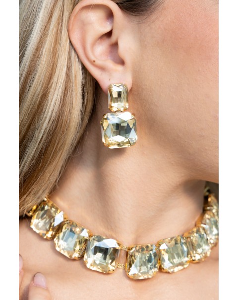 Σετ κολιέ και σκουλαρίκια με κρύσταλλα