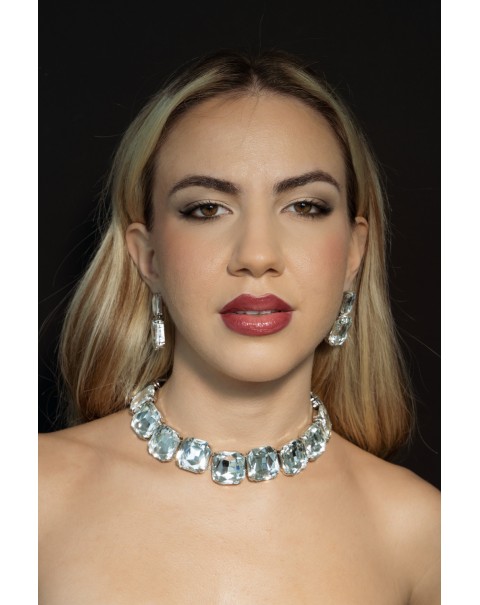 Σετ κολιέ και σκουλαρίκια με κρύσταλλα