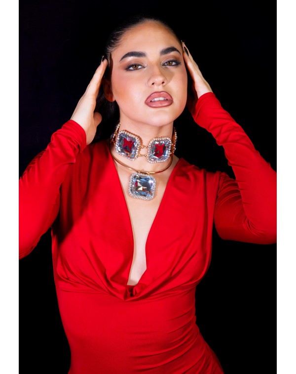 Κολιέ βέργα με κρεμαστό κρύ...