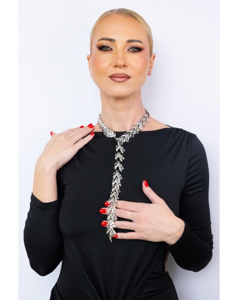 Κολιέ μακρύ με σχέδιο φύλλα