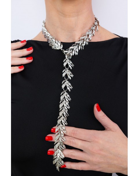 Κολιέ μακρύ με σχέδιο φύλλα