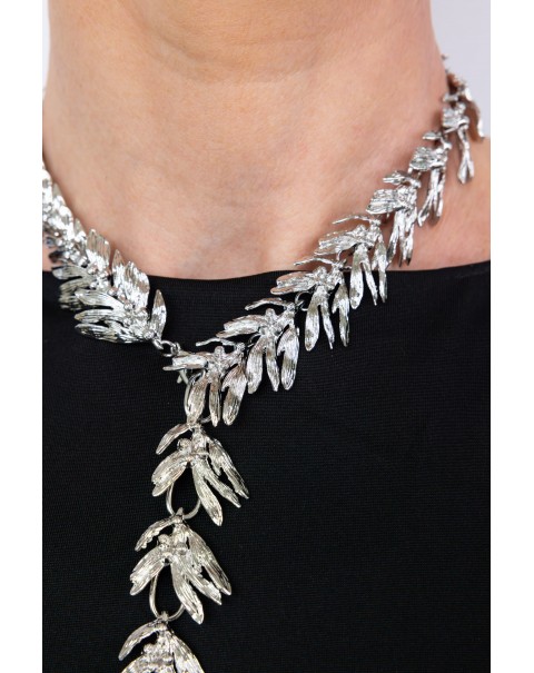 Κολιέ μακρύ με σχέδιο φύλλα