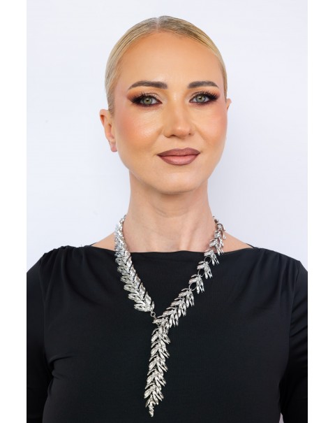 Κολιέ μακρύ με σχέδιο φύλλα