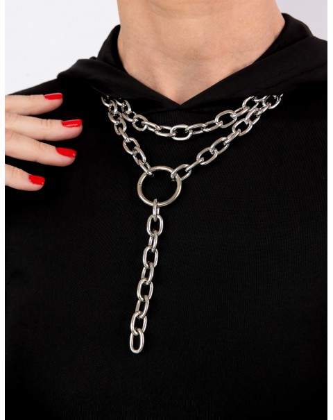 Κολιέ από συνδυασμό αλυσίδων σε κρίκο