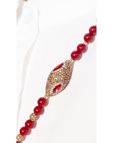 Σετ κοσμημάτων με κρύσταλλα, ζιργκόν και χάντρες