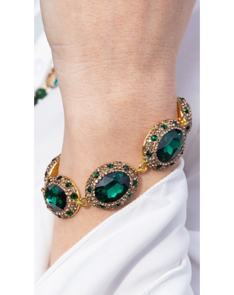 Σετ κοσμημάτων με κρύσταλλα, ζιργκόν και χάντρες