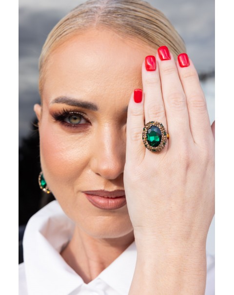 Σετ κοσμημάτων με κρύσταλλα, ζιργκόν και χάντρες