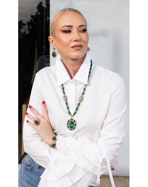 Σετ κοσμημάτων με κρύσταλλα, ζιργκόν και χάντρες