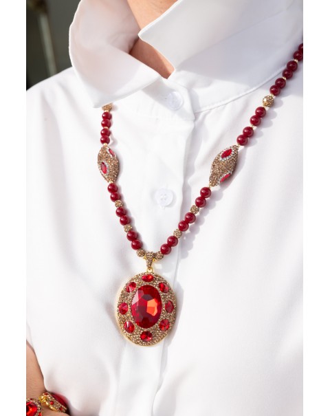 Σετ κοσμημάτων με κρύσταλλα, ζιργκόν και χάντρες