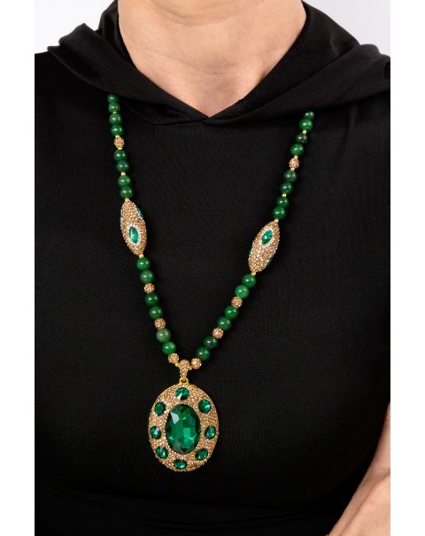 Κολιέ με κρύσταλλα, ζιργκόν και χάντρες